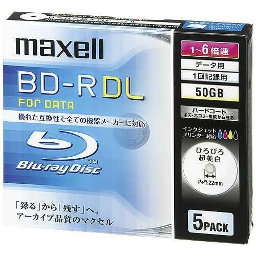 ブルーレイディスクBL-RDL5枚BR50PWPC.5S　日立マクセル