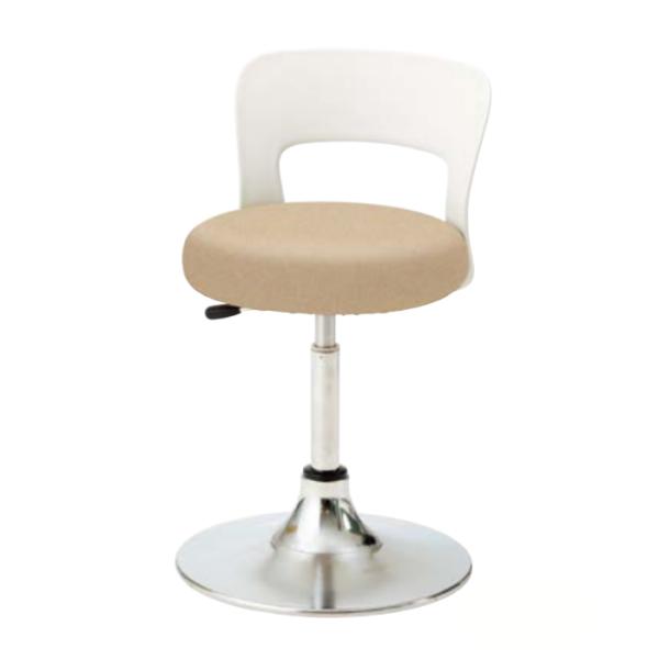 医療施設用スツール 患者用椅子 背付 円盤脚 ガス上下調節 ノーリツイス CA-14B-Z