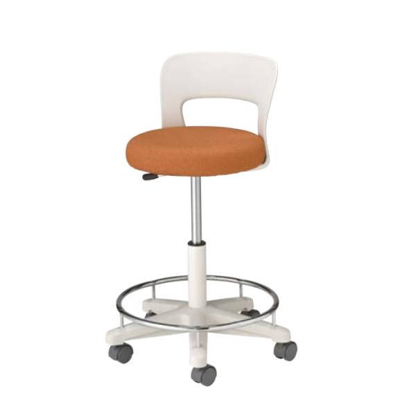 患者用椅子 医療施設用椅子 背付き キャスター脚 ガス上下調節 リング付き ノーリツイス CA-16...