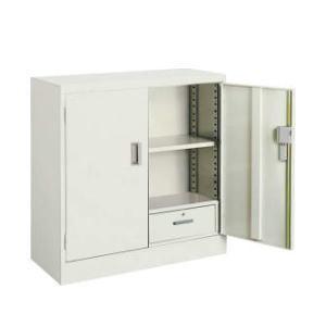 コクヨ　スチール保管庫浅型　両開き・引出し2つ付タイプ