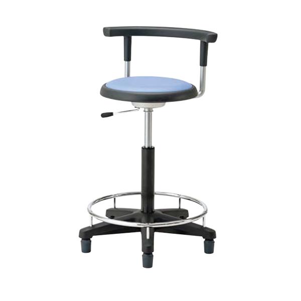 背付き患者用椅子　固定ゴム脚　ガス上下調節　リング付　ノーリツイス TD-22RRN-Z