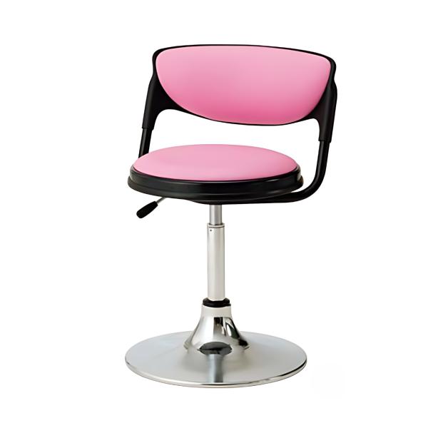 医療施設用スツール 患者用椅子 背付 メッキ円盤脚 ガス上下調節 ノーリツイス TD-B13SL-Z