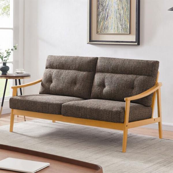 ソファ 木肘ソファ リビングソファ 3人掛け ファブリック ポケットコイル リビング 北欧 ナチュラ...