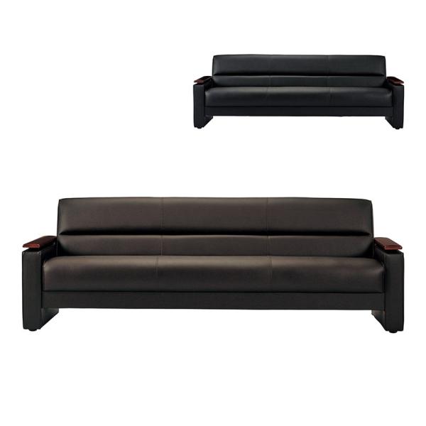 法人様限定 スターブ ソファーベッド 3人掛け レザー張り 木製肘 幅2020×奥行750×高さ72...