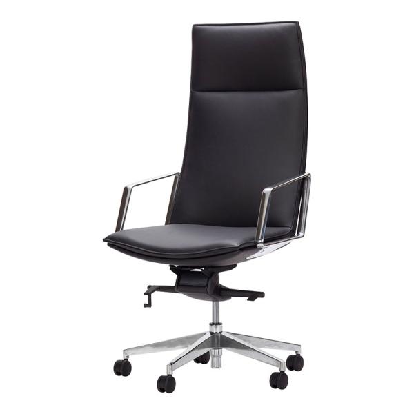 Work Plus オフィスチェア ロナール チェア 本革張り 肘付き キャスター付き 座上下調節 ...