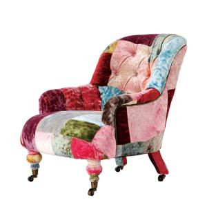 HALO ANNE CHAIR VELVET PATCHWORK BOHEM 1人用 ソファ 幅680×奥行830×高さ780mm｜officecom