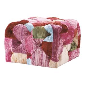 HALO BENSINGTON SMALL SQUARE FOOTSTOOL VELVET PATCHWORK BOHEM フットスツール 幅600×奥行600×高さ420mmの商品画像