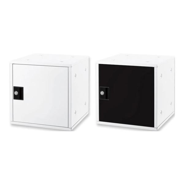 Asmix アスカ 組立式収納ボックス スチールロッカー シリンダー錠 上下4段連結可 ハーフ棚板1...