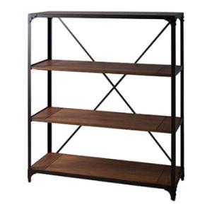 ヴィンテージワイドラック3段 幅1210×奥行430×高さ1380mm 天然木(アッシュ) スチール...