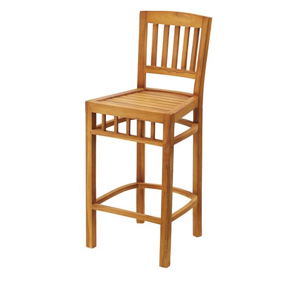 カウンターチェア チェア 椅子 ハイチェア バーチェア 木製 天然木 チーク材 屋外 テラス 庭 デ...