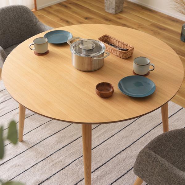 2〜4人用 ダイニングテーブル 円形 テーブル 天然木 木脚 食卓テーブル ラウンドテーブル 丸 円...