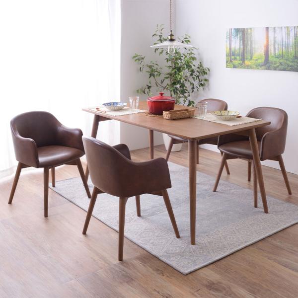 4人用 ダイニング5点セット ダイニングテーブル 食卓椅子 食卓テーブル 天然木 木製 ダイニングチ...