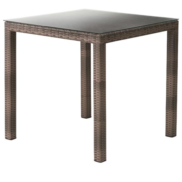 メッシュ柄 ダイニングテーブル 強化ガラス天板 食卓 机 正方形 カフェ リゾート シンプル ベラン...