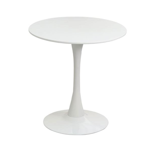 ラウンドカフェテーブル 幅700×奥行700×高さ730mm ホワイト