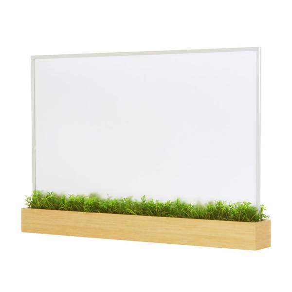 アクリルパネル スモークタイプ オフィスグリーン デスク/テーブル用 950×150×600 GR4...