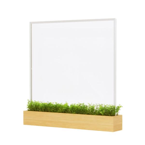アクリルパネル 透明タイプ オフィスグリーン デスク/テーブル用 650×150×600 GR442...
