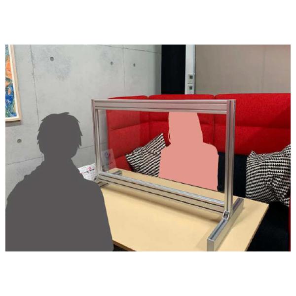 飛沫防止パネル アルミフレームタイプ ハイカウンター向け 塩化ビニールパネル 3mm厚 透明 幅15...