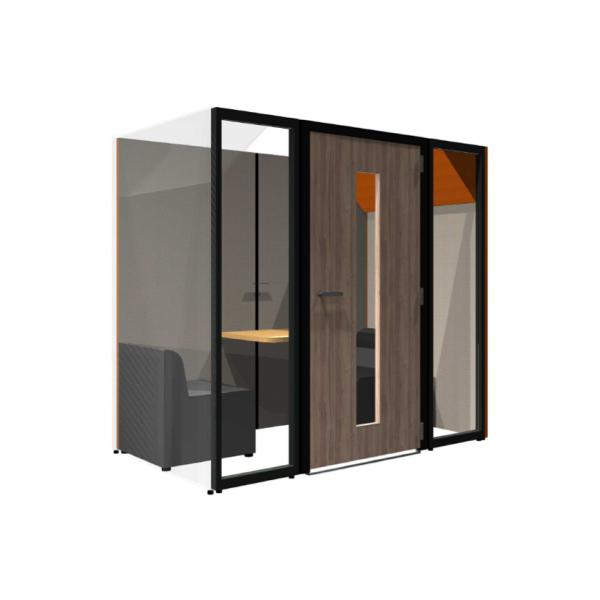 CONBOX ミーティングブース クローズドタイプ 2人用 ブルーソファ 調音材 オーラルソニック ...