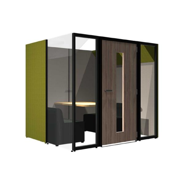 CONBOX ミーティングブース クローズドタイプ 4人用 ピンクソファ 調音材 オーラルソニック ...