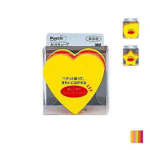 3M ポストイット ふせん 付箋 ハート/スター/アップル 蛍光5色