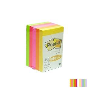 ポストイット ふせん 付箋 カラーキューブ ハーフ 蛍光/パステル 5色積層 75×50mm 450...