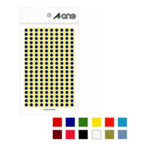 カラーラベル 丸型 直径5mm 1袋1800片入 金・銀は1080片 エーワン/EC-07005