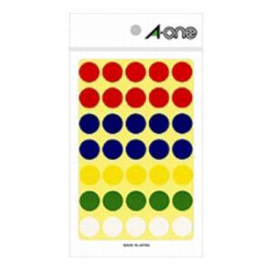 カラーラベル 丸型 アソート 直径15mm 1袋385片入 エーワン/EC-07034
