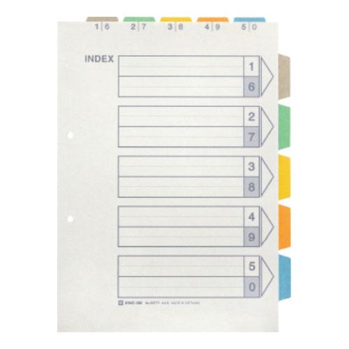 キングジム カラーインデックス 上山付き A4タテ型・2穴 横からも上からも検索可