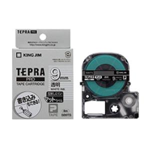 キングジム テプラPRO マット透明 テープカートリッジ 文字色 白 9mm・12mm幅
