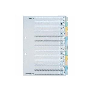 カラーインデックス A4 タテ型 6色12山 13枚1組 2穴 1パック1組入 キングジム/EC-9...