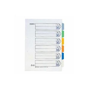 カラーインデックス A4 タテ型 6色6山 7枚1組 2穴 1冊10組入 キングジム/EC-907-...