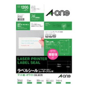 エーワン ラベルシール［レーザープリンタ］ マット紙・ホワイト A4 12面 四辺余白付