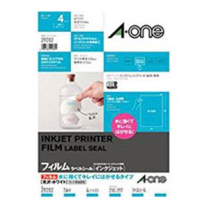 エーワン ラベルシール［インクジェット］ 光沢フィルム・透明 A4 1面
