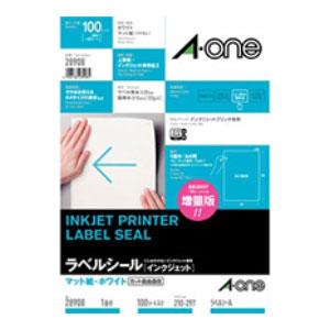 エーワン ラベルシール インクジェット マット紙・ホワイト A4 A1-IW