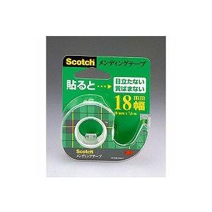 メンディングテープ 修繕テープ テープカッター付き 小巻 幅18×7.6mm 1巻 スリーエム EC...