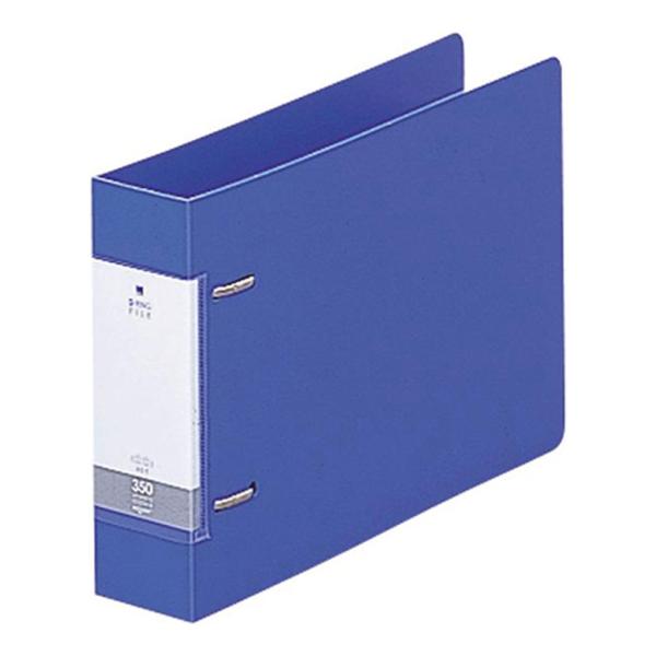 LIHIT LAB. D型リングファイル A5ヨコ 2穴 背幅46mm 青