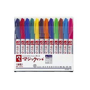 EC-M700C-12 12色セット 油性マーカー マジック マジックインキ 極細 極細字 0.7m...