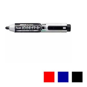 ハンディホワイトボードマーカー ノック式 平芯 太字 1本 カートリッジ詰替式 ぺんてる EC-MW...