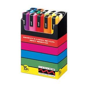 15色セット 水性マーカー マジック ポスカ 中字 1.8〜2.5m 各色1本 三菱鉛筆 EC-PC...