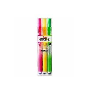 3色セット 詰め替え式 水性 蛍光ペン ノック式キャップレス ハンディラインS 中字〜細字1〜3.5...