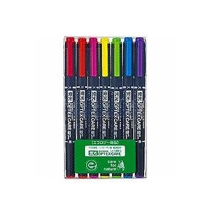7色セット 水性 蛍光ペン オプテックスケア 太字 4.0mm / 細字 0.8mm 各色1本 ゼブ...