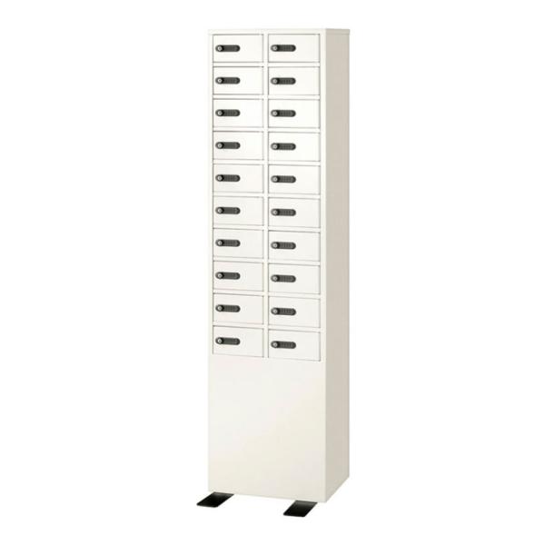 エーコー 20人用 2列10段 貴重品ロッカー スリム設計 スマートフォン・携帯電話保管庫 ダイヤル...