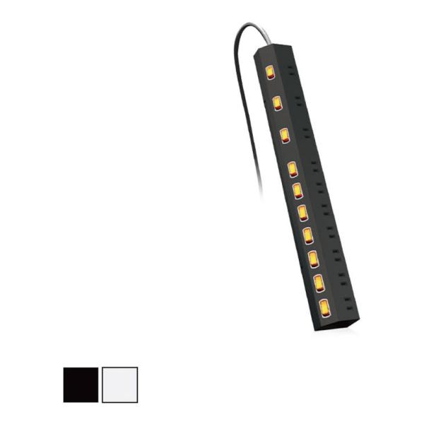 延長コード 電源タップ 2P 10個口 回転 個別スイッチ 2500mm 雷サージ ほこりシャッター...