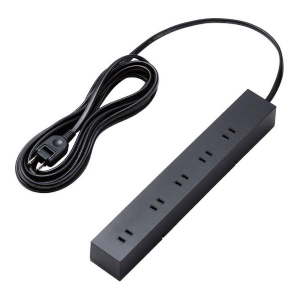 延長コード 電源タップ コンセント 2P 10個口 5000mm 吊り下げ可能 雷サージ ホコリシャ...