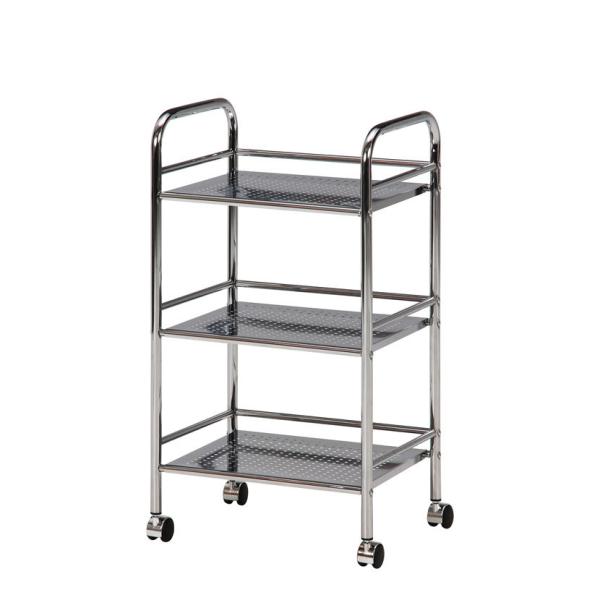 マルチワゴン3段 クロム/クロム キッチン収納・キッチンワゴン