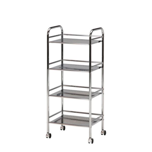 マルチワゴン4段 クロム/クロム キッチン収納・キッチンワゴン