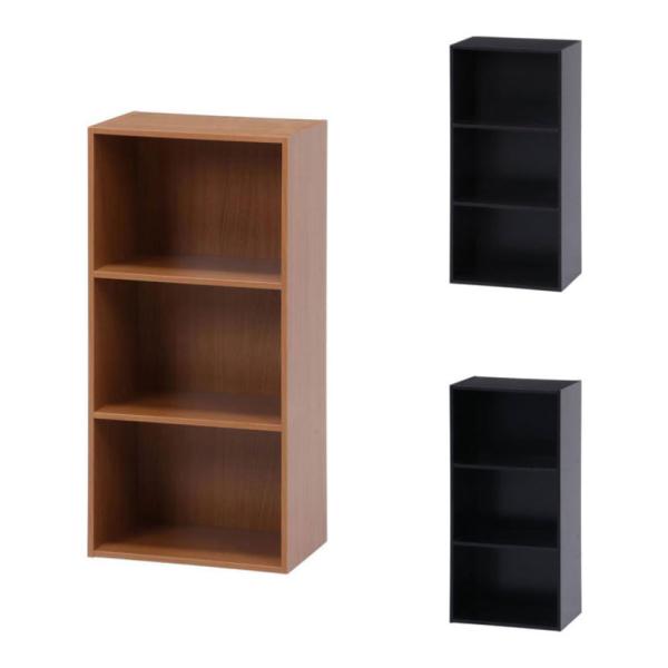 カラーボックス 多目的収納 使い方自由 3段 縦横使用可 幅418×奥行290×高さ890mm