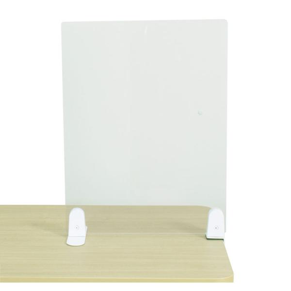 飛沫遮断パネル A-PET素材 クランプ×卓上脚タイプ 回転クランプ仕様 設置角度自在 幅450×高...