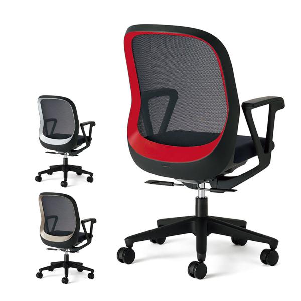 プラス Fita2(フィータ2) オフィスチェア 事務イス バイカラーフレーム 背メッシュ 樹脂脚 ...