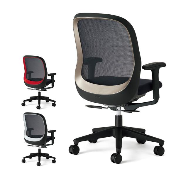 プラス Fita2(フィータ2) オフィスチェア 事務イス バイカラーフレーム 背メッシュ 樹脂脚 ...